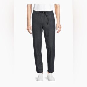 White Sand men's Pinstriped Grosgrain Belt Pants in navy size 48 NWT